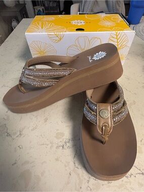 Yellow Box | Wedge Thong Sandals | Size 9.5 | NWT